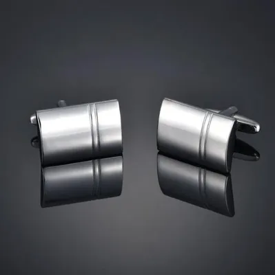 Image de Boutons de manchette - acier rayé