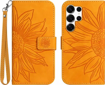 Produktbild von Samsung Galaxy S26 Ultra Hülle - Coverup Sonnenblume Klapphülle mit Schlüsselband - Gelb