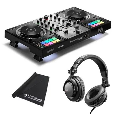 Produktbild von Hercules DJ Controller Inpulse 500 Silver Edition mit DJ45 Kopfhörer und Tuch