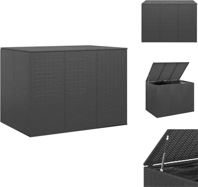 Produktbild von vidaXL Garten-Kissenbox PE Rattan 145x100x103 cm Schwarz -  Gartenboxen