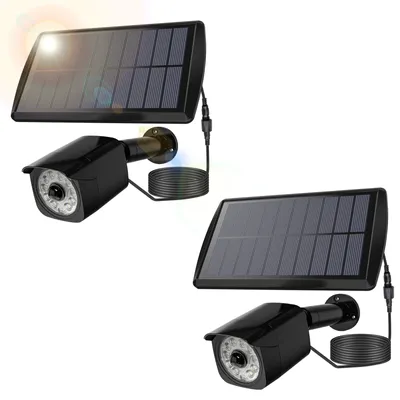 Produktbild von 2 Stueck Solar-Bewegungsmelder-Leuchten, 11 LEDs, Simulation, Sicherheit, bionisches Strahlerlicht und Bewegungsmelder, wasserdichte, solarbetriebene Aussenlandschaftsbeleuchtung fuer Hof, Garage, Auffahrt, Weg