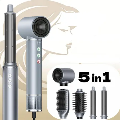 Produktbild von Heat-Styling-Kamm 5-in-1-Multifunktions-Glätteisen & automatischer Lockenstab mit negativen Ionen Hochgeschwindigkeits-Haartrockner-Set