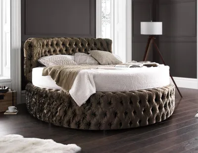 Produktbild von Luxus Design Rundbett Rundes Bett Ehe Rund XXL Hotel Bett Chesterfield Polster