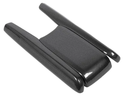 Image de Housse de protection pour accoudoir central, style fibre de carbone, pour boîte d'accoudoir, compatible avec la console centrale et les panneaux de finition pour Honda Civic 10ème génération, modèles de 2016 à 2020
