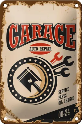 Produktbild von Blechschild Retro 12x18cm Garage auto repair service 00-24