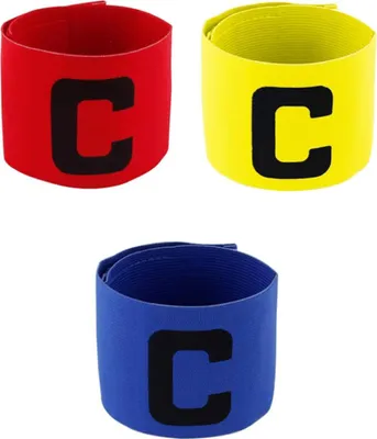Produktbild von Fußball-Kapitänsarmband 3 Stück, Elastisches C-Armband Mit Klettverschluss, Für Kinder Und Jugendliche Bei Fußball Und Andere Mannschaftssportarten