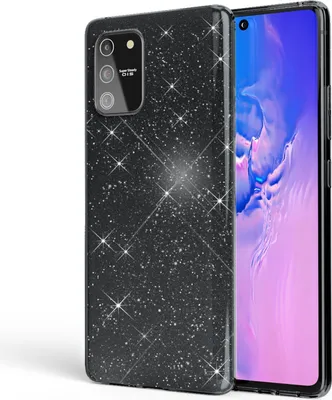 Immagine prodotto di NALIA Glitter Custodia per cellulare per Samsung Galaxy S10 Lite, Custodia in silicone Bling Cover Nero