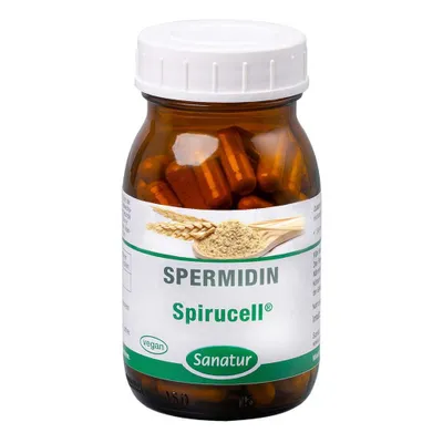 Produktbild von Sanatur Spermidin Spirucell | 60 Kapseln | mit Weizenkeimpulver | vegan