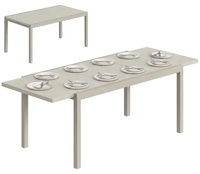 Produktbild von Outsunny Gartentisch Ausziehbarer 154/214 x 85 cm Aluminium Esstisch für 8-10