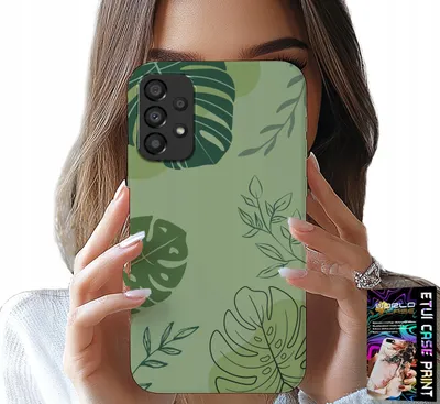 Image de Étui Pour Samsung A52 / A52S - Vert Feuilles Motif Floral Dos