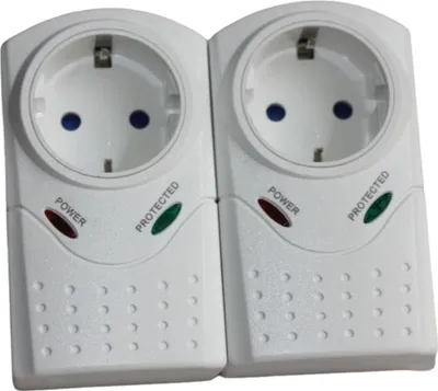 Produktbild von 2x Steckdosenadapter Überspannungsschutz Max. 3380 Watt Blitzschutz Geräteschutz