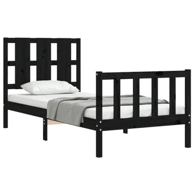 Immagine prodotto di vidaXL Letto in legno massiccio con testiera nera