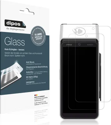 Produktbild von 2x Schutzfolie für Pax A8900 matt - Anti-Shock 9H Folie dipos Glass Kunststoffglas