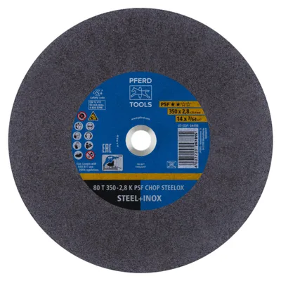 Produktbild von PFERD 80 T 350-2,8 K PSF CHOP STEELOX/25,4, Stahl, Edelstahl, PFERD, 2,54 cm, 35 cm, 4400 RPM, 10 Stück(e)