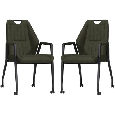 Produktbild von MX Sofa Axa Stuhl mit Rollen – Moss – 2er-Set