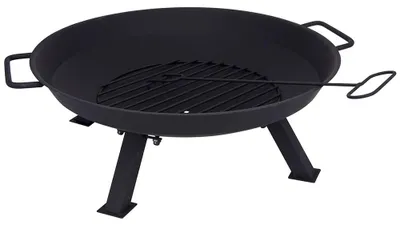 Obrázek produktu pro Venkovní ohniště - ohniště s háky na dřevo, 56 cm - černé barvy