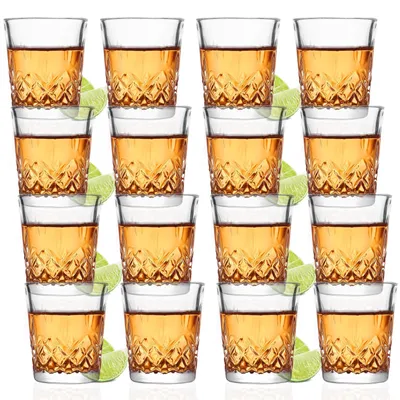 Produktbild von Gucass 16 Stück Schnapsgläser, 5cl Spülmaschinenfest| Bleifreies Glas| Shotgläser mit schwerem boden