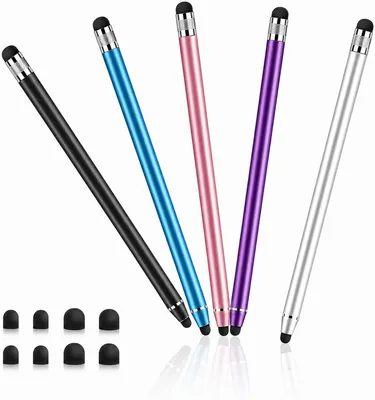 Produktbild von Tablet Eingabestift 5 Stück, 2-in-1, 5 mm und 7 mm Silikon Spitzen, für Smartphone und Tablet