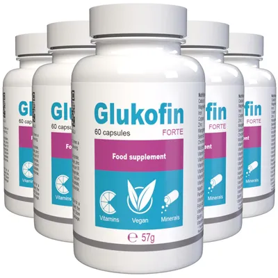Immagine prodotto di Glukofin - 300 capsule (5x60) ad alto dosaggio - Ricetta originale dalla Svizzera - Vegano e vegetale con vitamine e minerali - Confezione da 5