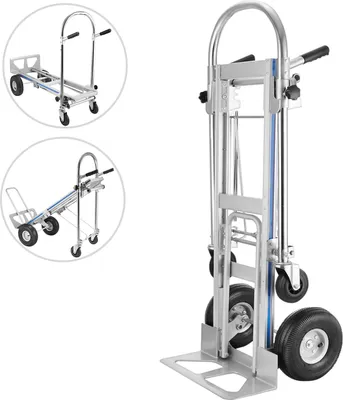 Produktbild von SucceBuy 3 v 1 Hliníkový skladací vozík 660LBS Heavy Duty Utility Cart, univerzálny a ľahký pre ľahkú prepravu