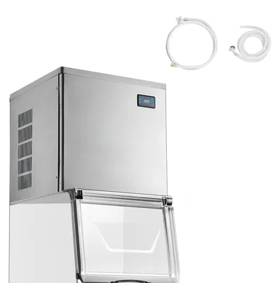 Produktbild von SucceBuy Gewerbliche Eismaschine – Edelstahlgerät mit einer Kapazität von 204 kg/Tag, ausgestattet mit intelligentem Bedienfeld, Selbstreinigungsfunktion und einstellbarer Eiswürfeldicke, perfekt für Restaurants, Bars, Cafés und Hotels – Nur Gerät