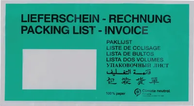 Produktbild von WIHEDÜ Lieferscheintasche 440.668 DIN lang Pergamin 250St.
