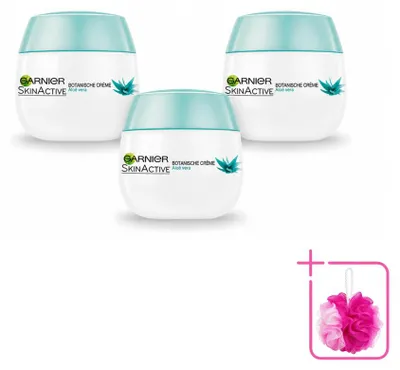 Image de 3 x Crème de jour Botanische SkinActive Garnier à l'aloe vera, 50 ml - Pack économique - 3 pièces