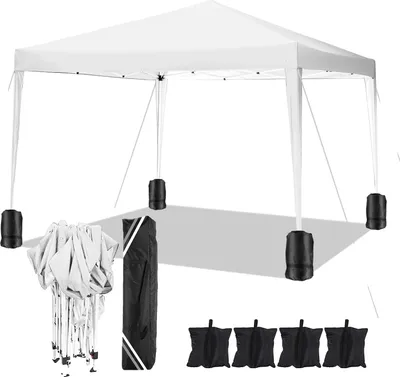 Produktbild von Gazebo, wasserdichtes Gewebe, höhenverstellbar, Weiß