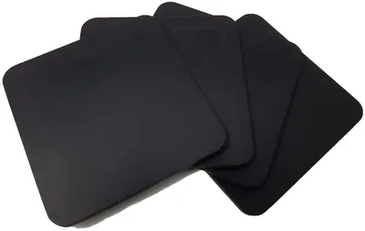 Leder-Untersetzer 10 cm schwarz 4er Pack