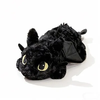 Produktbild von Plüsch Drache 70 cm – Tandloser Drache Kawaii Design – extra großes Körperkissen – weiches Kuscheltier in Schwarz – als Schlafbegleiter & Dekokissen
