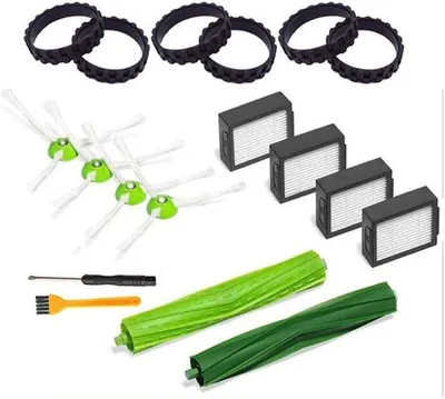 Image de Accessoires pour aspirateurs - Lot comprenant 2 brosses principales, 4 filtres, 4 brosses latérales et 6 anneaux noirs