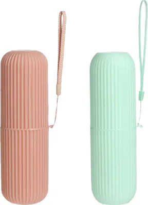 Produktbild von 2 Stück Reise-Zahnbürstenhalter, tragbares Zahnbürstenetui für Reisen, Camping, Geschäftsreise und Schule, 19 x 6 cm