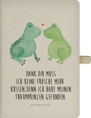 Produktbild von Mr. & Mrs. Panda Kladde Frosch Liebe - Transparent - Geschenk, Journal, Pärchen, Reisetagebuch, Hochzeitstag, Notizbuch A5, Freundin, Frösche, Tagebuch