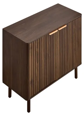 Produktbild von SucceBuy Sideboard Küchenschrank mit 2 Ablageflächen, Buffetschrank im klassischen Design für Wohnzimmer, Flur und Küche, Aufbewahrungsschrank 80 x 37,5 x 80 cm Walnuss Küchenbuffet