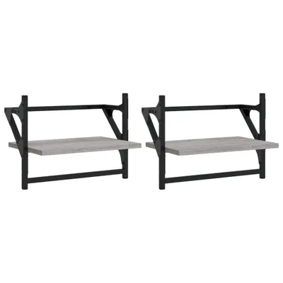 Zdjęcie produktu dla VidaXL 836241, Drewno, Metal, Szary, 400 mm, 250 mm, 300 mm, 2 szt.