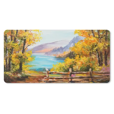 Produktbild von MuchoWow® Schreibtischunterlage Malerei - Ölgemälde - Pflanzen - Natur 80x40 cm - XXL Mauspad - Gaming Mauspad