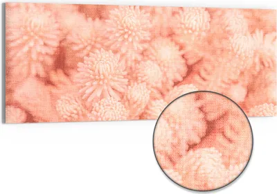 Produktbild von DEQORI Hybrid Leinwand Bild 150x60 cm 'Rosige Texturen' Wandbild Glas flach modern