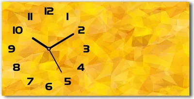 Produktbild von Wanduhr aus Glas – 60x30 cm - Glasbild - Glasuhr - Gehärtetes Glas - schwarze-zeiger - Abstraction Dreiecke