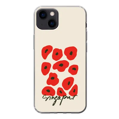Produktbild von MuchoWow® Handyhülle Schutzhülle Hülle für iPhone 13 Blumen - Mohn - Muster Silikon Softcase Handy Hülle - Karteninhaber