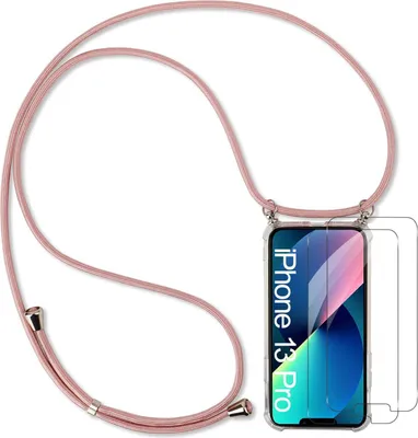 Produktbild von Silikonhülle Mit Kette Für Apple Iphone 13 Pro Rosa A2483 A2636