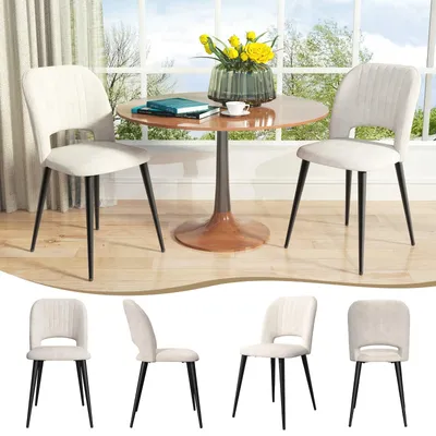 Obrázok produktu pre Sada dvoch jedálenských stoličiek – Moderné, zamatové akcentové stoličky s ratanovou opierkou – 48x45x85 cm
