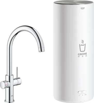 Produktbild von Grohe Red Kochendwasserhahn mit C-Auslauf und Kombikessel Chrom