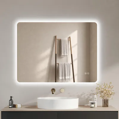 Produktbild von IMPTS Badspiegel mit Beleuchtung 80x60cm Beschlagfrei LED Badezimmerspiegel mit 3 Lichtfarben 6500K/4500K/3000K Dimmbar Wandspiegel mit Licht