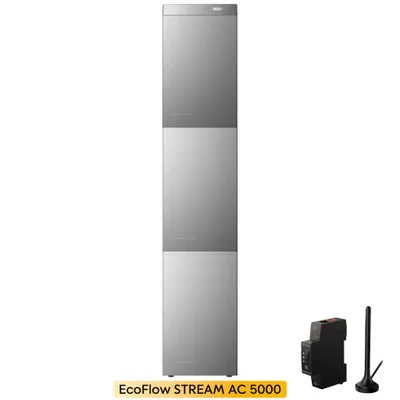 Produktbild von Powerness® Balkonkraftwerk mit Speicher 15072Wh, EcoFlow Stream AC 5000 5024Wh Speicher mit 2 x Stream EB 5000 Zusatzbatterie +SMART METER