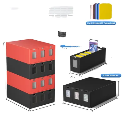 Immagine prodotto di Scatola per la conservazione di collezioni di carte, grande capacità, organizzazione efficiente, colore rosso