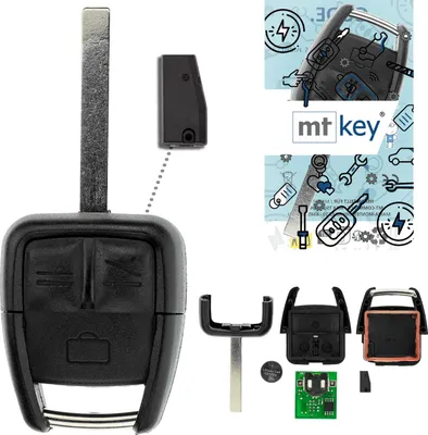 Produktbild von MT-KEY Funk Schlüssel HU100 ID46 434MHZ Autoschlüssel kompatibel mit Opel Signum 03-08 Vectra C 04-08 433MHZ Fernbedienung