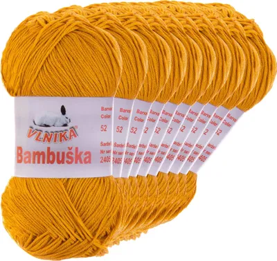 Produktbild von 10 x 50g Häkelgarn Bambuska Sommergarn Strickgarn Baumwolle Viskose uni, Farbwahl