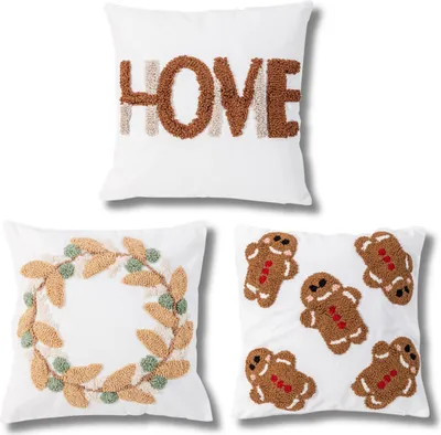 Image de Coussin de Noël blanc - Housses de coussin - Décoration de Noël - Cadeau de Noël - Coussin 45 x 45 cm