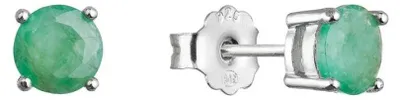 Produktbild von Silberne Ohrringe mit echtem Smaragd 11485.3