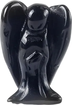 Produktbild von Engelsfigur aus Naturstein, positive Heilenergie, handgeschnitzt, bunt, Kunstkristall, Mini-Engelsstatue, Heimbüro, Schreibtisch-Dekoration, Ornament